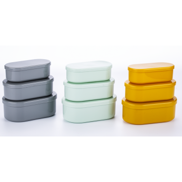 3PK oval food container plastic lunch box 3pcs